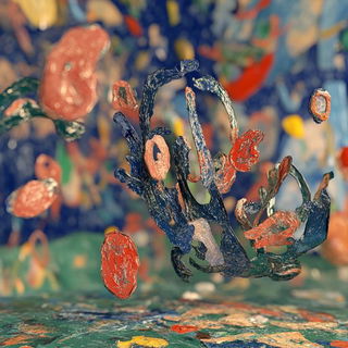 Paintquake Colossals style, Midjourney V6.1: abstract 3D render