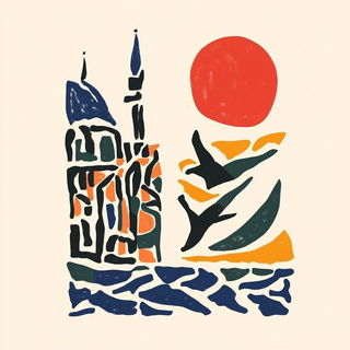 Paintquake Colossals style, Midjourney V6.1: bold minimalist logo design for Istanbul city municipal services