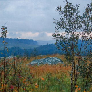 Paintquake Colossals style, Midjourney V6.1: realistic landscape photograph of quiet dawn