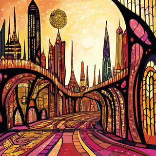Carnivale Miniatura style, Midjourney V6.1: megacity with futuristic bioarchitecture