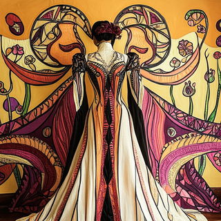 Carnivale Miniatura style, Midjourney V6.1: haute-couture fashion outfit