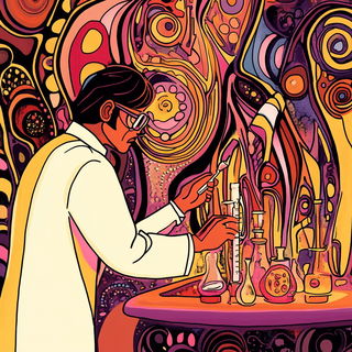 Carnivale Miniatura style, Midjourney V6.1: editorial illustration for popular scientific magazine cover