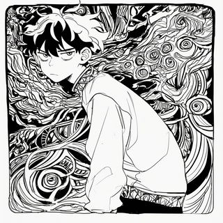 Carnivale Miniatura style, Midjourney V6.1: black-and-white manga comic strip