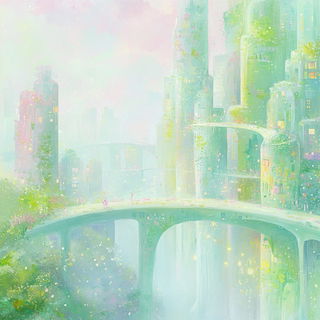 Kaleidomarmoreal style, Midjourney V6.1: megacity with futuristic bioarchitecture