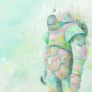 Kaleidomarmoreal style, Midjourney V6.1: concept art character design of retropunk steam knight