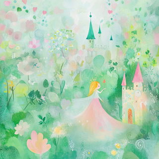 Kaleidomarmoreal style, Midjourney V6.1: retro fairy-tale illustration