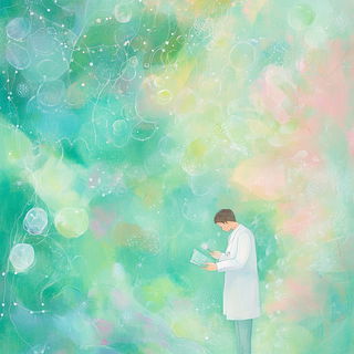 Kaleidomarmoreal style, Midjourney V6.1: editorial illustration for popular scientific magazine cover