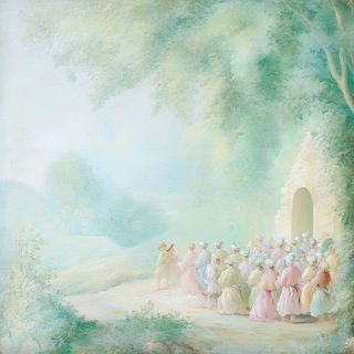 Kaleidomarmoreal style, Midjourney V6.1: classical 18th-century oil painting