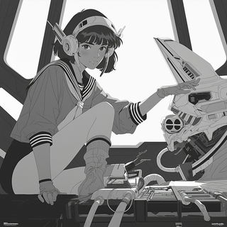 Dragonfly Machinism style, Midjourney V6.1: black-and-white manga comic strip