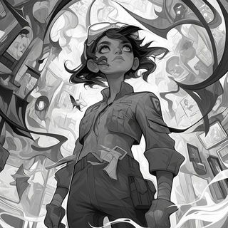 Calcite Maw style, Midjourney V6.1: black-and-white manga comic strip