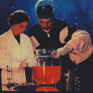 Sapphire Scaleweave style, Midjourney V6.1: editorial illustration for popular scientific magazine cover