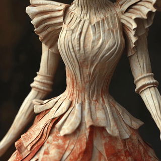 Lumenscarf Joinery style, Midjourney V6.1: haute-couture fashion outfit
