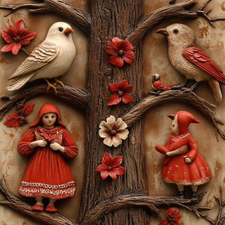 Lumenscarf Joinery style, Midjourney V6.1: traditional folk art