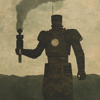 Solsticetch style, Midjourney V6.1: concept art character design of retropunk steam knight
