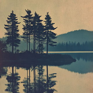 Solsticetch style, Midjourney V6.1: realistic landscape photograph of quiet dawn
