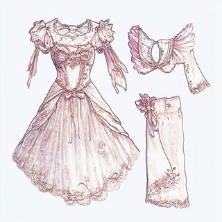 Portalflare Synchromancy style, Midjourney V6.1: haute-couture fashion outfit