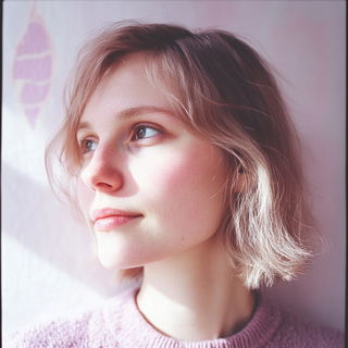 Portalflare Synchromancy style, Midjourney V6.1: photographic portrait of female protagonist