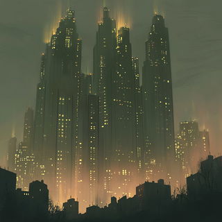 Red Parcel Arcade style, Midjourney V6.1: megacity with futuristic bioarchitecture