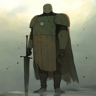 Red Parcel Arcade style, Midjourney V6.1: concept art character design of retropunk steam knight