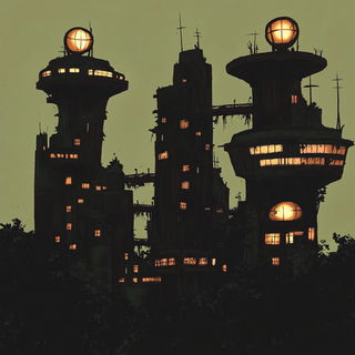 Hornedwater style, Midjourney V6.1: megacity with futuristic bioarchitecture