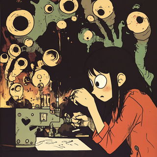 Hornedwater style, Midjourney V6.1: editorial illustration for popular scientific magazine cover