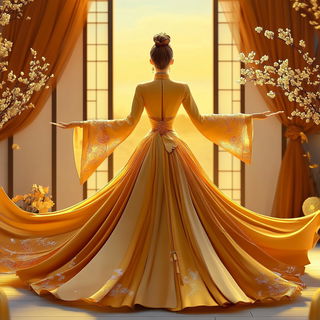 Ochrewind style, Midjourney V6.1: haute-couture fashion outfit