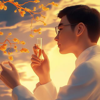 Ochrewind style, Midjourney V6.1: editorial illustration for popular scientific magazine cover