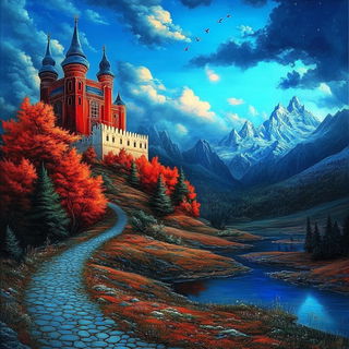 Vatblack Orbitals style, Midjourney V6.1: retro fairy-tale illustration