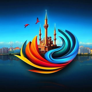 Vatblack Orbitals style, Midjourney V6.1: bold minimalist logo design for Istanbul city municipal services