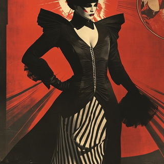 Attritionpop style, Midjourney V6.1: haute-couture fashion outfit