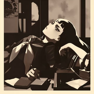 Attritionpop style, Midjourney V6.1: black-and-white manga comic strip