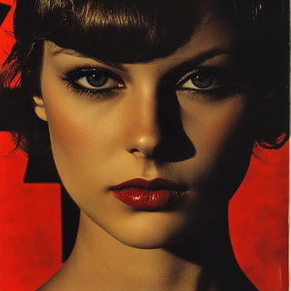 Attritionpop style, Midjourney V6.1: photographic portrait of female protagonist