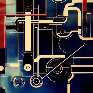 Attritionpop style, Midjourney V6.1: technical infrastructure blueprint schematics