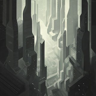 Borderpaint Exile style, Midjourney V6.1: megacity with futuristic bioarchitecture