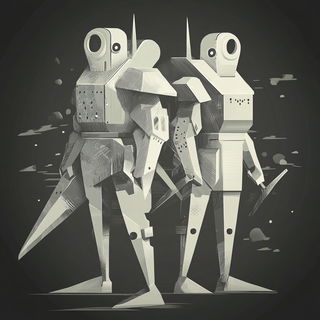 Borderpaint Exile style, Midjourney V6.1: concept art character design of retropunk steam knight