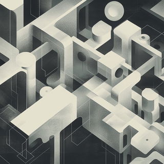 Borderpaint Exile style, Midjourney V6.1: technical infrastructure blueprint schematics