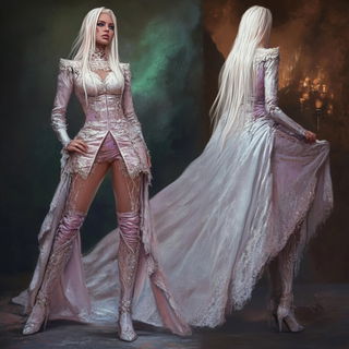 Gothic Lithic Emblem style, Midjourney V6.1: haute-couture fashion outfit