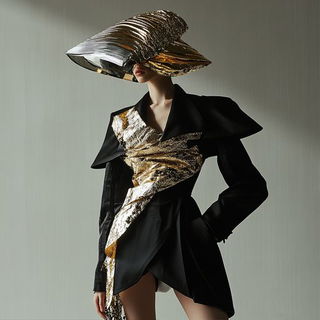 Sternum Serpent style, Midjourney V6.1: haute-couture fashion outfit