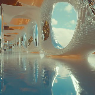 Parchment Nomadism style, Midjourney V6.1: abstract 3D render