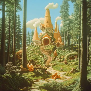 Parchment Nomadism style, Midjourney V6.1: retro fairy-tale illustration