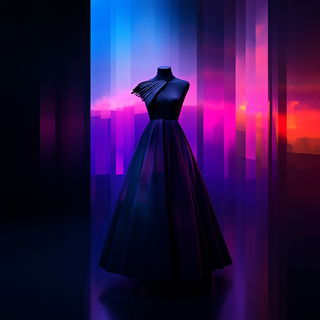 Optisketch style, Midjourney V6.1: haute-couture fashion outfit