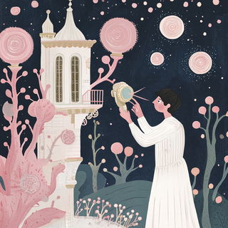 Sangria Sgraffito style, Midjourney V6.1: editorial illustration for popular scientific magazine cover