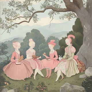 Sangria Sgraffito style, Midjourney V6.1: classical 18th-century oil painting