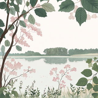 Sangria Sgraffito style, Midjourney V6.1: realistic landscape photograph of quiet dawn