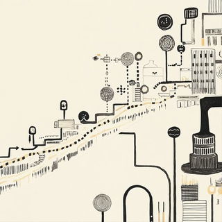 Stratocast style, Midjourney V6.1: technical infrastructure blueprint schematics