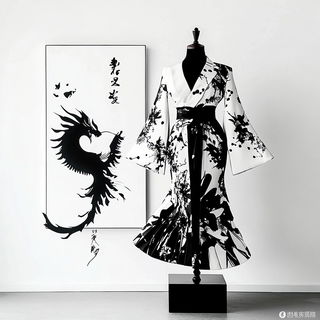 Baroque Steampunk Vistas style, Midjourney V6.1: haute-couture fashion outfit