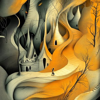 Mimicry Boulevard style, Midjourney V6.1: retro fairy-tale illustration
