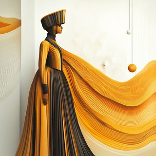 Mimicry Boulevard style, Midjourney V6.1: haute-couture fashion outfit