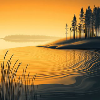 Mimicry Boulevard style, Midjourney V6.1: realistic landscape photograph of quiet dawn