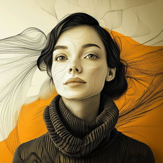 Mimicry Boulevard style, Midjourney V6.1: photographic portrait of female protagonist